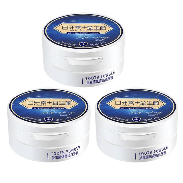 50g Probiotics White Teeth Powder Freshing Color Correcting Toothpowder For Women Men 3pcs on Productcaster.