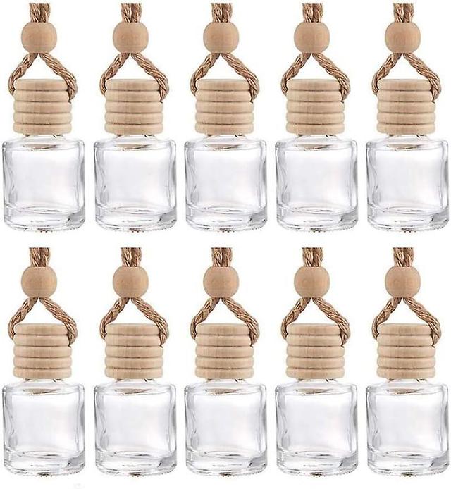 Car Hanging Diffuser Empty Glass Perfume Bottles Air Freshener Diffuser Bottle Pendant Oil Perfume Aromatherapy Bottle Ornament Decor (Round 10 Packs) on Productcaster.