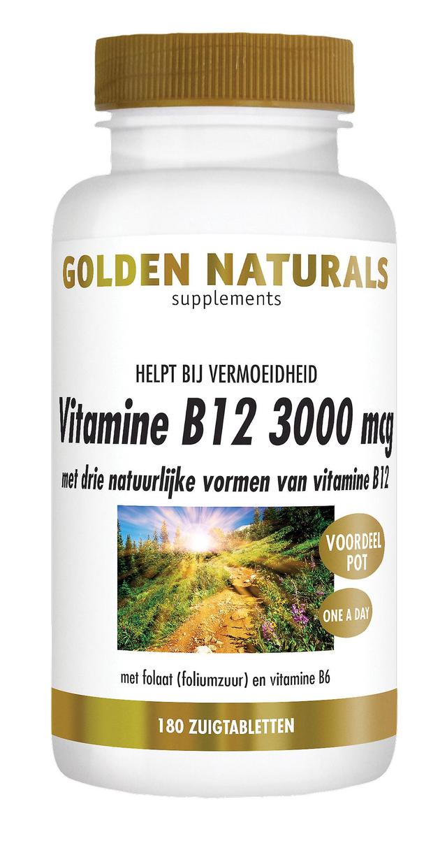 Golden Naturals Vitamin B12 3000 mcg (180 veganske pastiller) on Productcaster.