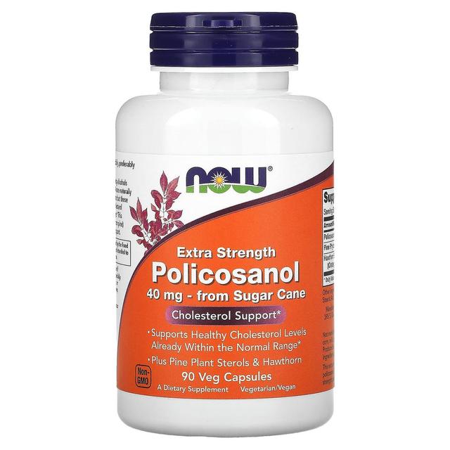 NOW Foods, Policosanol, Força Extra , 40 mg, 90 Veg Cápsulas on Productcaster.