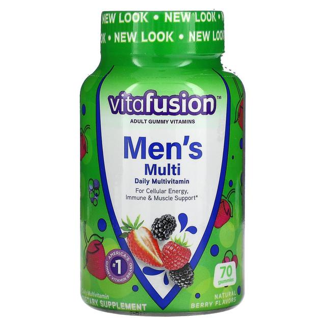 VitaFusion, Multi för män, Dagligt multivitamin, Naturligt bär, 70 Gummies on Productcaster.