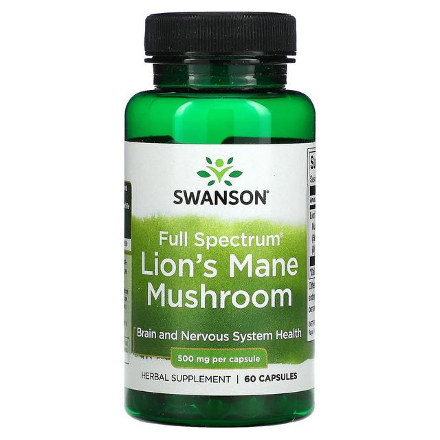 Swanson, Full Spectrum Lion's Mane Mushroom, 500 mg, 60 Capsules on Productcaster.