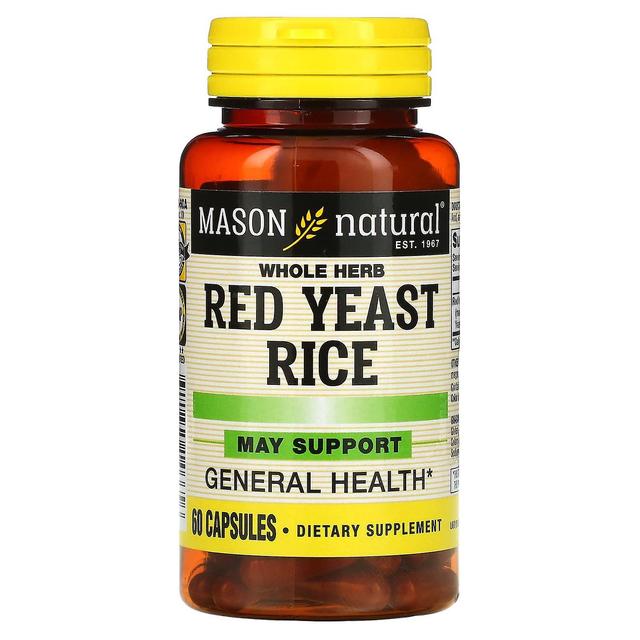 Mason Natural, Arroz de Levedura Vermelha de Ervas Inteiras, 60 Cápsulas on Productcaster.