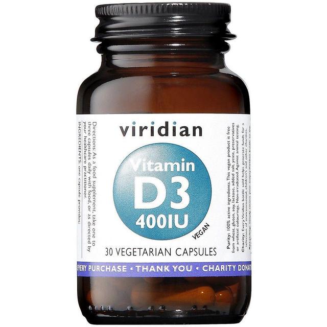 Viridian Vitamina Viridiana D3 (Vegano) 400iu Veg Caps 30 (268) on Productcaster.