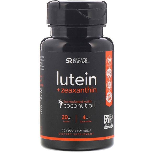 Sports Research, Lutein + Zeaxanthin with Coconut Oil, 30 Veggie Softgels on Productcaster.