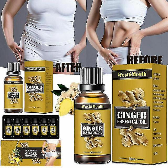 Lymph Detoxification Ginger Oil Belly Drainage Ginger Lymphatic Drainage Massage--10ml 6pcs (huali) on Productcaster.