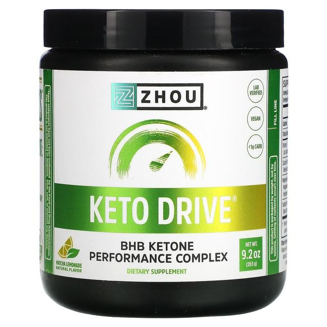 Zhou Nutrition Zhou Näring, Keto Drive, Matcha Lemonade, 9.2 oz (263 g) on Productcaster.