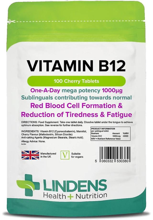 Lindens Vitamin B12 1000mcg - 100 Sublinguale tabletter on Productcaster.