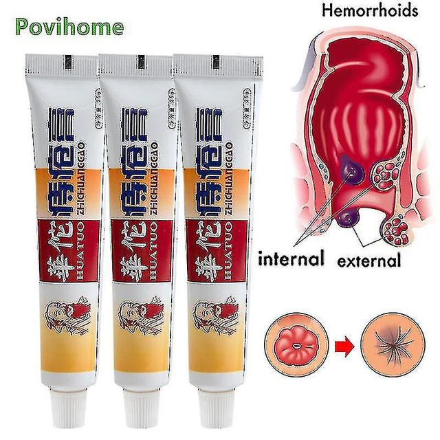 1/3/5pc Huatuo Hemorrhoid Creme Interno Externo Pilhas Chinesas Ervas Ointm Caixa de wihout de 3pcs on Productcaster.