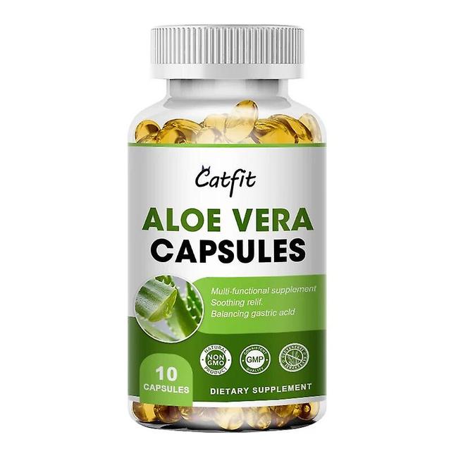 Visgaler Natural Aloe Vera Extract Capsule Anti-obesity Detox Toxin Accumulation Clearing Intestines Beauty Health Food 10pcs on Productcaster.