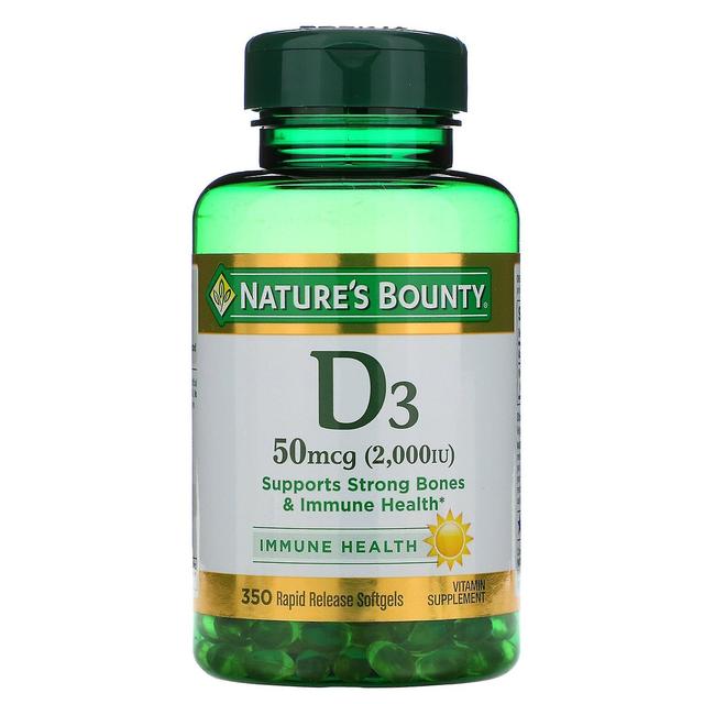 Natures Bounty Nature's Bounty, D3, 50 mcg (2,000 IU), 350 Kapsułki żelowe on Productcaster.