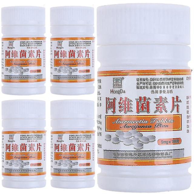 5PCS Avermectin Tablets Oral Anthelmintic Mites Parasites Nematode 100 tablets/bottle -LCL -CH 3PCS on Productcaster.