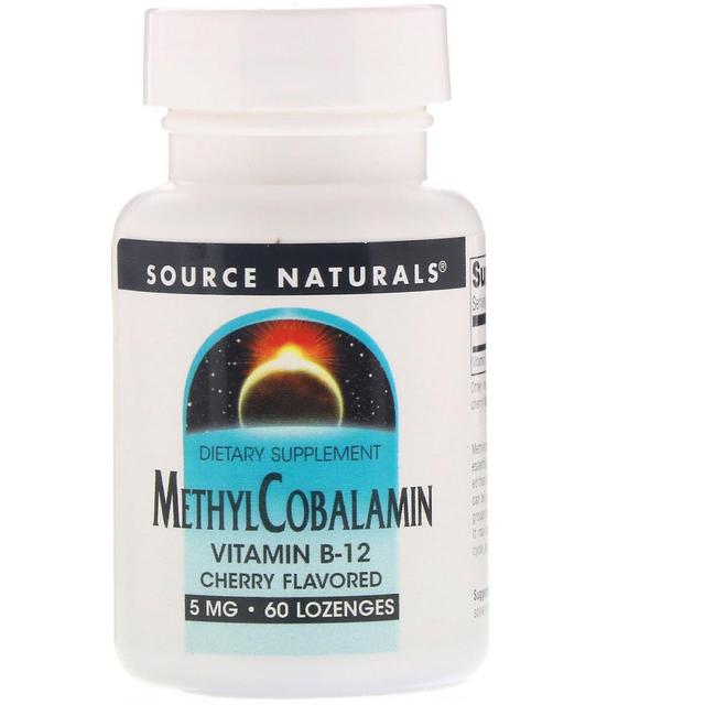 Source Naturals Fonte Naturali, MethylCobalamin, Vitamina B12, Ciliegia Aromatizzata, 5 mg, 60 Lozenge on Productcaster.