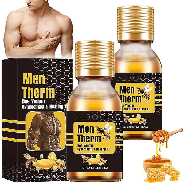 MenTherm Bee Venom Gynecomastia Heating Oil, Men Therm Bee Venom Oil, Mentherm Bee Venom Gel, Can Help Strengthen The Chest Muscles 2pcs on Productcaster.