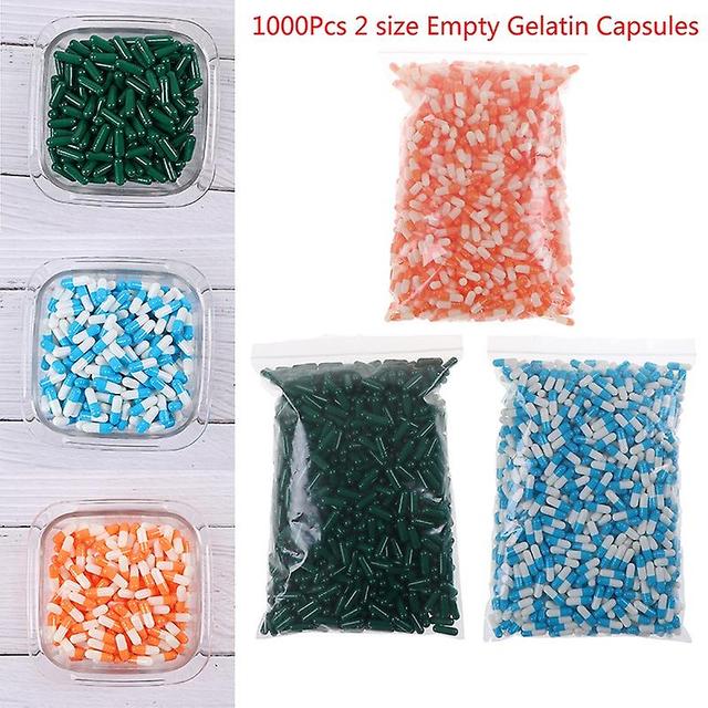 Ronaldo 1000Pcs Empty Hard Vacant Gelatin Capsule Size 2# Gel Medicine Pill Vitamin Pill Box And Separator F on Productcaster.