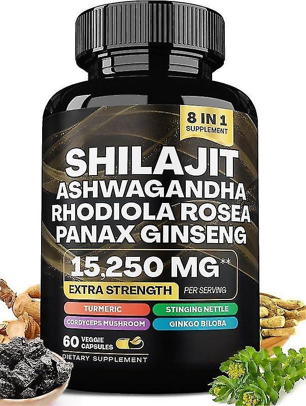 Shilajit Pure Himalayan 15,250mg (60 Cápsulas) Shilajit Pure Himalayan Organic, Shilajit Capsule Organic Himalayan Rico en Oligoelementos 2 Pcs on Productcaster.