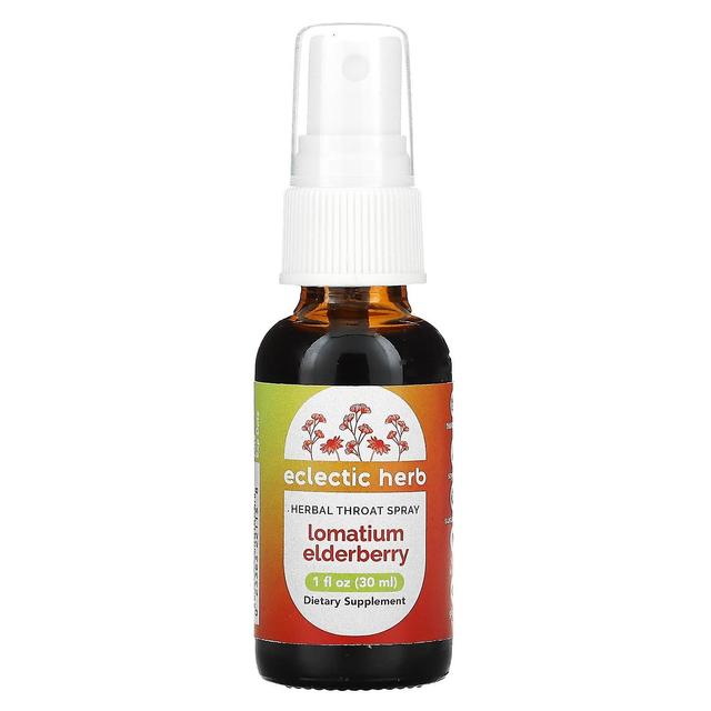 Eclectic Institute, Herbal Throat Spray, Lomatium Elderberry, 1 fl oz (30 ml) on Productcaster.