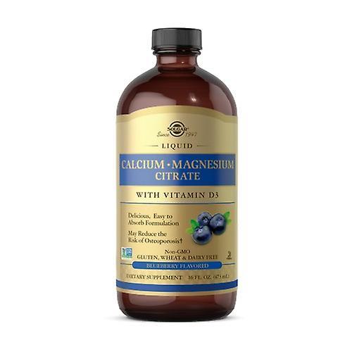 Solgar Liquide Calcium Magnésium Citrate avec Vitamine D3, Arôme Naturel de Myrtille 16 oz (Paquet de 2) on Productcaster.