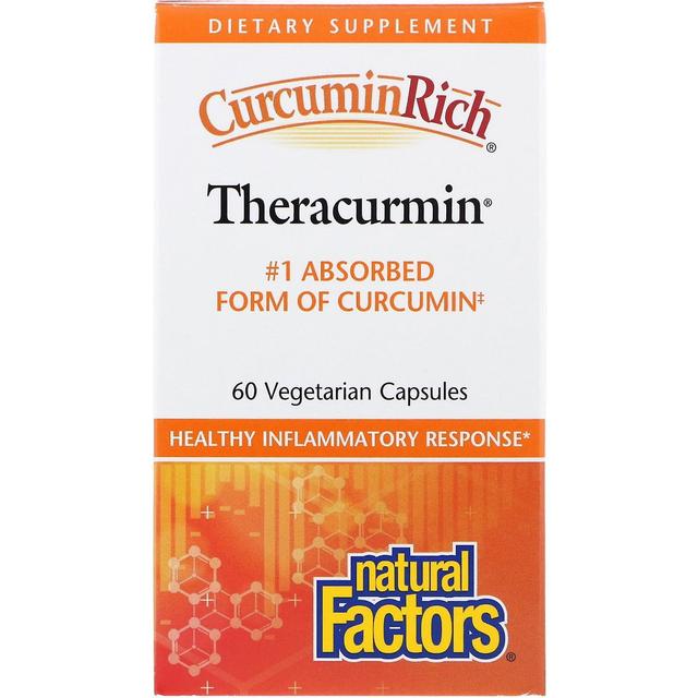 Natural Factors Natuurlijke factoren, CurcuminRich, Theracurmin, 60 vegetarische capsules on Productcaster.