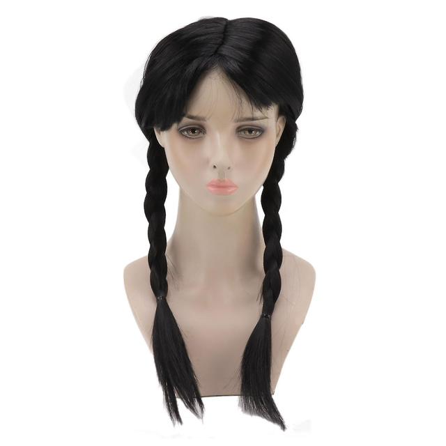 Long Black Pigtail Braided Wig for Children Teenagers Adults Cosplay Halloween Party on Productcaster.