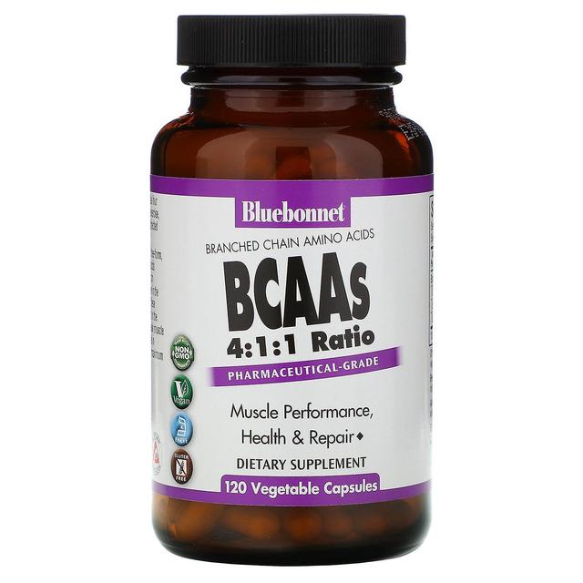 Bluebonnet Nutrition, BCAAs 4: 1: 1-suhde, 120 kasvikapselia on Productcaster.