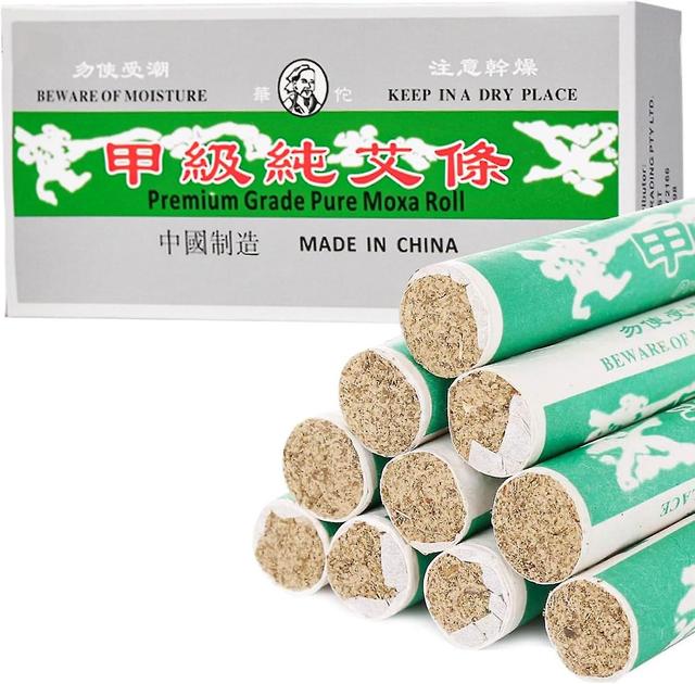 Guoguo Pure Moxa Rolls Handmade Mild Moxibustion Mugwort Sticks Natural Moxa Cones for Body Care 10 Rolls on Productcaster.