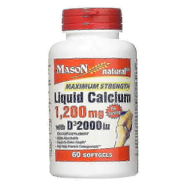 Mason Natural Mason prírodný tekutý vápnik, 1200 mg, s D3, 400 IU, softgels, 60 EA on Productcaster.