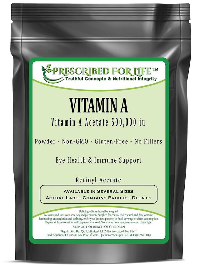 Prescribed For Life Vitamin A - Vitamin-A Acetate 500,000 iu Powder (Retinyl Acetate) 4 oz (113 g) on Productcaster.