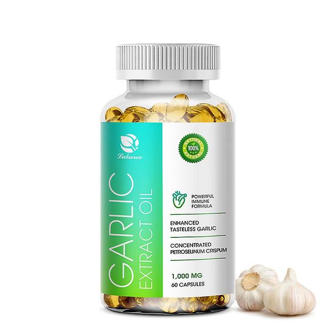 Huamade Organic Garlic Capsules Lowering Cholesterol Boosts Protect Heart And Brain Dredge Blood Vessels Odorless Health Food 60pcs on Productcaster.