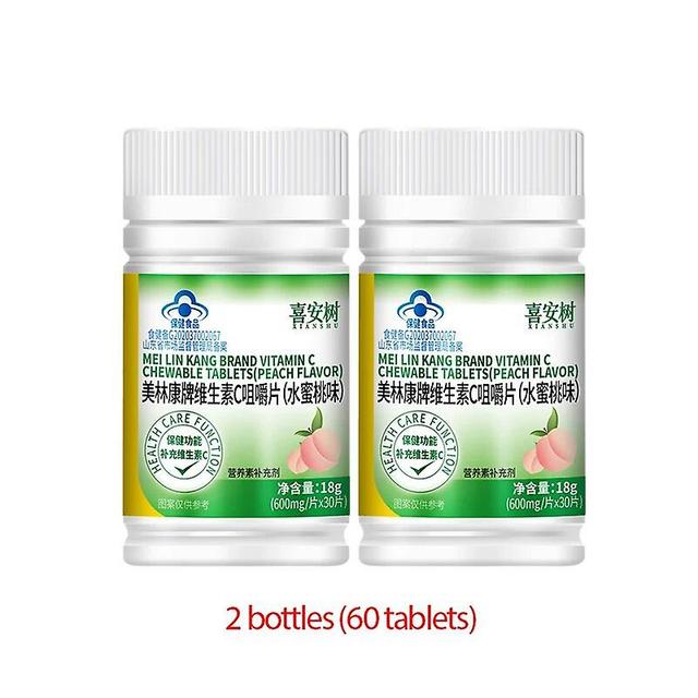 Jinzhaolai Vitamina C Compresse Masticabili Vitamine Supplementi Da 4 A 17 Anni & Adulto Immunità Booster Acido Ascorbico Capsule Sapore Pesca 2bot... on Productcaster.