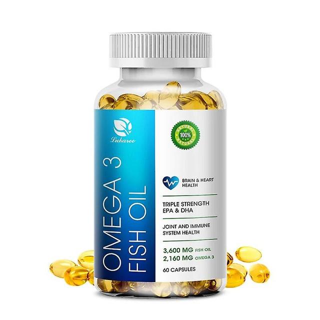 Hikig Deep Sea Fish Oil Capsule Omega 3 DHA and EPA Body Immunity Brain Health IQ Up Smarter Memory and Focus Supplements 60pcs on Productcaster.