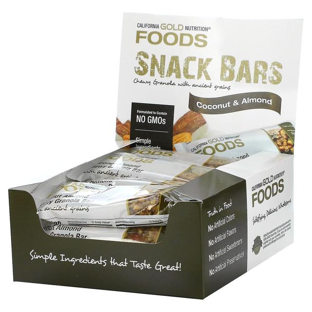 California Gold Nutrition, FOODS, Coconut Almond Chewy Granola Bars, 12 Bars, 1.4 oz (40 g) Each on Productcaster.