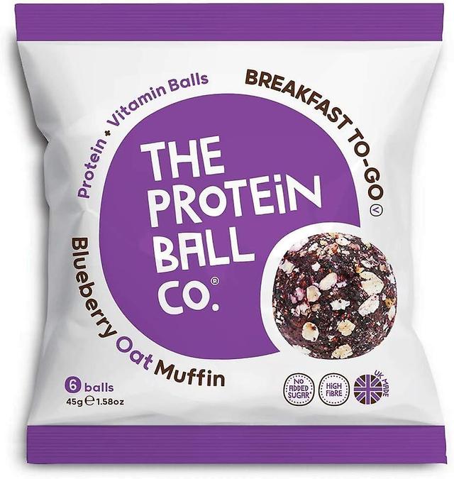 The Protein Ball Co. Breakfast To Go Blueberry Oat Muffin - 45g - Pack of 10 on Productcaster.