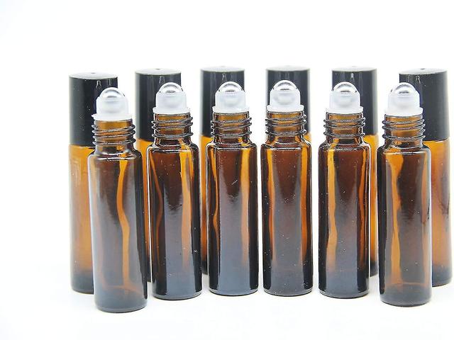 12 Stück 10 ml Roll-On-Glasflaschen für ätherisches Öl, leere Roll-On-Flasche mit Edelstahl-Rollkugeln, für Aromatherapie-Mischungen, Duft, Perfu on Productcaster.