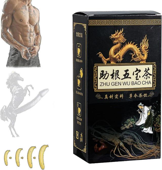 Ginseng Five Treasures Tea Thé des reins, Thé des reins essentiels pour les hommes, Thé de soins du foie et des reins, Thé nourrissant aux baies de... on Productcaster.