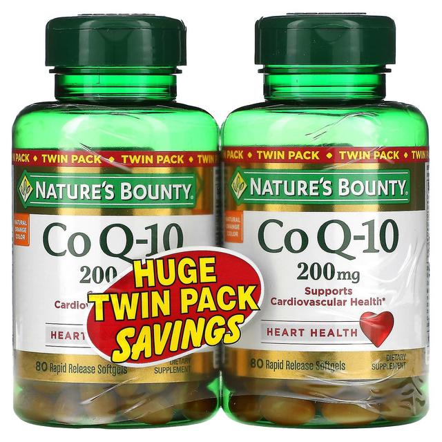 Natures Bounty Nature's Bounty, Co Q-10, Twin Pack, 200 mg, 2 flaskor, 80 Rapid Release Softgels vardera on Productcaster.