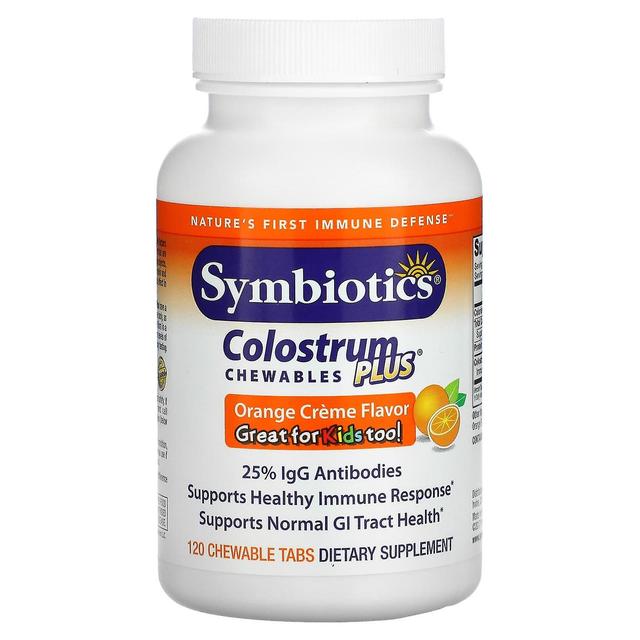 Symbiotics Symbiotika, Colostrum Plus, Orange Creme, 120 tuggbara flikar on Productcaster.