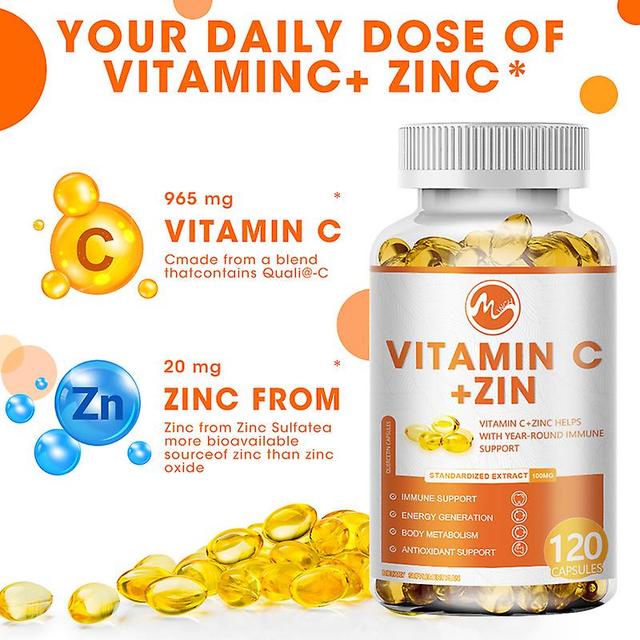 Tib Vitamin C 1000mg mit Zink 20mg Kapseln Holunderbeere Ingwerwurzel Multisystem Immununterstützung zelluläre Energieproduktion 60 capsules on Productcaster.