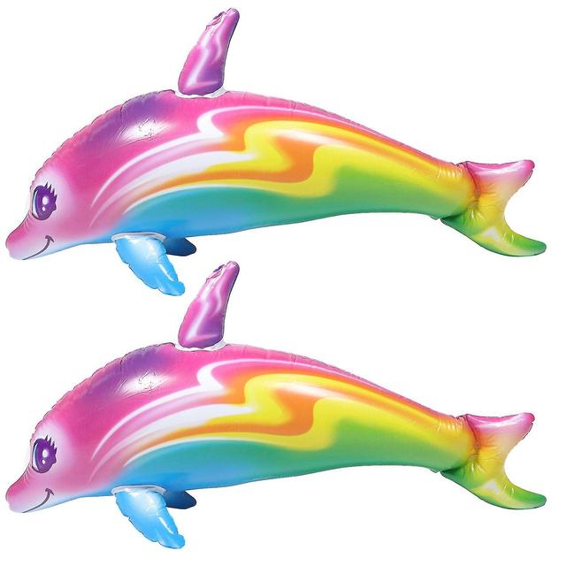 2pcs Big Inflatable Dolphin Toys Outdoor Toys For Party Games Pool Party Favors on Productcaster.