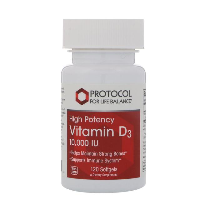 Protocol for Life Balance, Vitamin D-3, 10,000 IU, 120 Softgels on Productcaster.