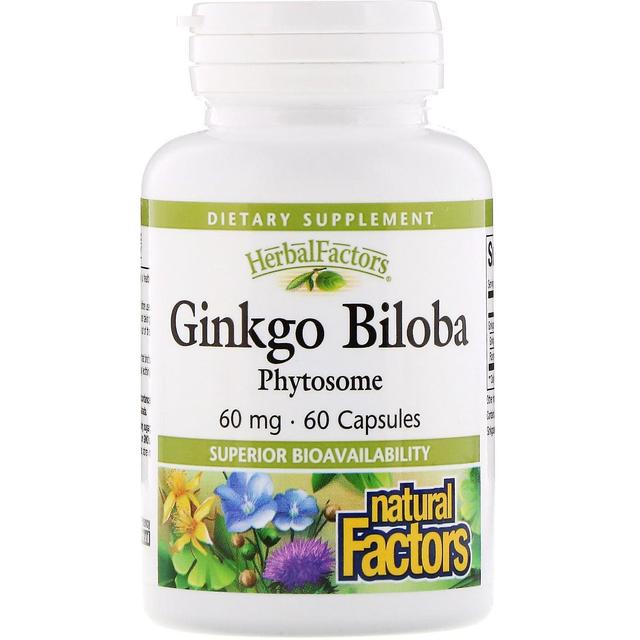 Natural Factors, Ginkgo Biloba, Phytosome, 60 mg, 60 Capsules on Productcaster.