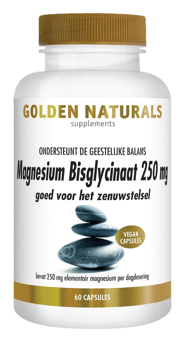 Golden Naturals Magnesium Bisglycinate 250 mg (60 veganska kapslar) on Productcaster.