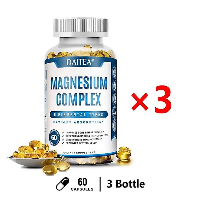 Visgaler Daitea Magnesium Complex Capsules - Bone,muscle& Heart Health Supplement,muscle Relaxation,sleep Support,stress & Anxiety Relief 3 bottle on Productcaster.