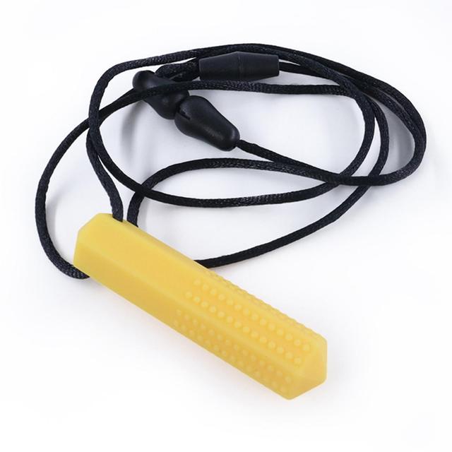 2023 New Hot Sensory Chew Necklace Reduces Chewing Biting Fidgeting For Kids Adult Chewers Yellow on Productcaster.