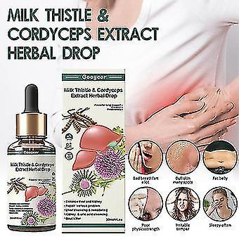 Googeer 1pc Milk Thistle Cordyceps Liquid Drops, Liver Support For Liver And Kidney Cleanse Detox Repair, Herbal Extract on Productcaster.