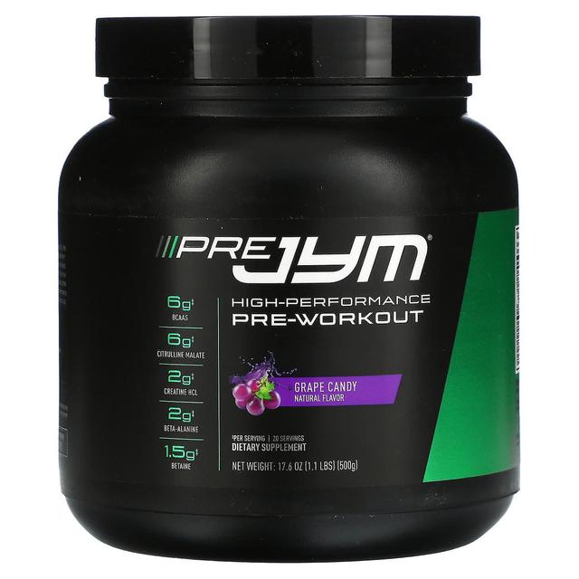 JYM Supplement Science, Pre JYM, High Performance Pre-Workout, rypäleen karkkia, 1.1 paunaa (500 g) on Productcaster.