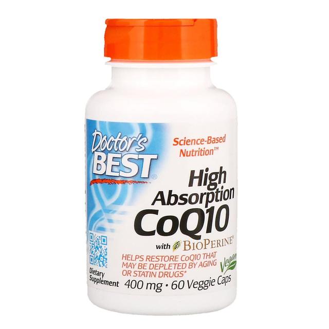 Doctor's Best, High Absorption CoQ10 with BioPerine, 400 mg, 60 Veggie Caps on Productcaster.