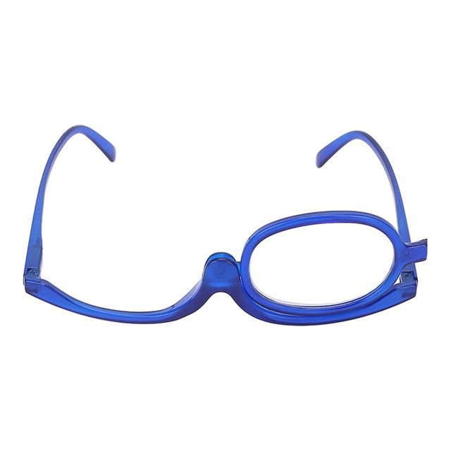 Aespa Magnifying Makeup Glasses Professional Portable Women Fashionable Flip Down Cosmetic Glasses Blue(+4.00 ) on Productcaster.