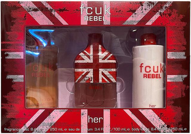 French Connection FCUK Rebel For Her Gift Set 100ml EDT + 250ml Body Lotion + 250ml Fragrance Mist on Productcaster.