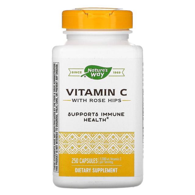 Nature's Way, C-vitamiini ruusunmarjoilla, 500 mg, 250 kapselia on Productcaster.